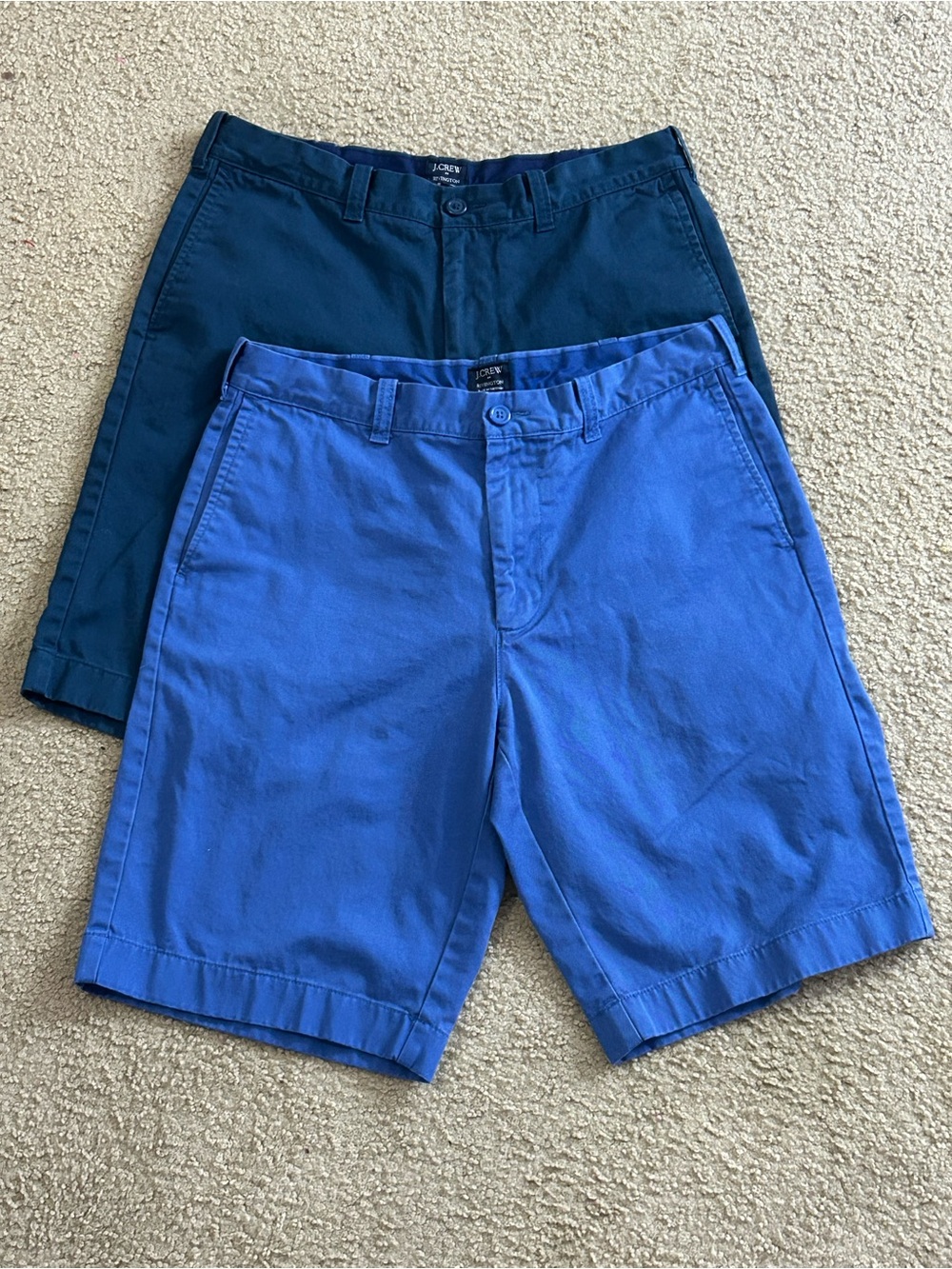 J. Crew Mens Rivington Chino Shorts Size 33 Blue  10” Inseam Lot Of 2